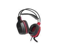 DRAZE Gaming Micro-casque supra-auriculaire filaire Stereo noir/rouge télécommande, volume réglable, Mise en sourdine du microphone