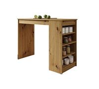Drazic - table de bar avec rangements - effet bois - de 2 à 4 personnes - Bois