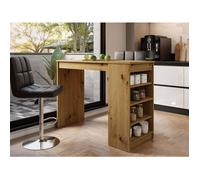 Drazic - table de bar avec rangements - effet bois - de 2 à 4 personnes - Bois Bois