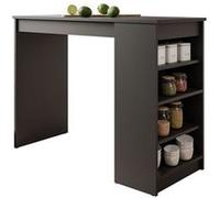 Drazic - table de bar avec rangements - noir - de 2 à 4 personnes - Noir Noir G