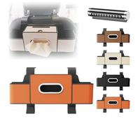 Drbrrly 3-in-1 Car Backseat Organizer, Multifunctional Car Seat Back Storage Box with Tissue Box Slot, 2 Deep Cup Holders & 2 Hooks, Universal Fit for Tidy Car Interior (Orange)