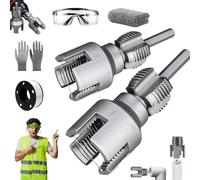 Drbrrly 4 in 1 Water Pipe Wrench, 4-in-1 Pipe Threading Tool Kit - Integrated Internal & External Pipe Threader for 1/2" & 3/4" PVC/PPR Pipes, Compatible Electric Drill (1/2" + 3/4")