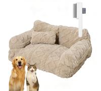 Drbrrly Premium Orthopedic Pet Sofa Bed for Dogs and Cats - Calming Plush Lounger with Removable Washable Cover, Non-Slip Bottom and Joint Support - Cozy Sofas & Chairs for Dogs (Beige, XL)