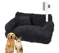 Drbrrly Premium Orthopedic Pet Sofa Bed for Dogs and Cats - Calming Plush Lounger with Removable Washable Cover, Non-Slip Bottom and Joint Support - Cozy Sofas & Chairs for Dogs (Dark Gray, 2XL)