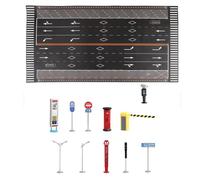 drburpily 1:64 Parking Tapis Modèle de Voiture moulé sous Pression Garage Miniature Modèles de Voitures Afficher Style F, Noir, StyleB