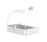drburpily Baignoire Suspendue pour Oiseaux, boîte de Douche Transparente, Facile à Nettoyer, Cage d'intérieur Robuste avec Crochets de Fixation et Grillage