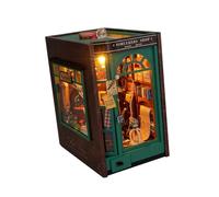 drburpily Bibliothèque Puzzle en Bois 3D offrant Une expérience de Construction Amusante avec des Accessoires de Maison de poupée Miniatures réalistes, des Kits de Maison
