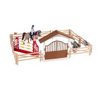 drburpily Coffret de Jeu de Figurines de Cavaliers et Chevaux encourageant l'interaction Sociale et la créativité des Jeunes Enfants, Cavalière féminine