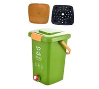 drburpily Conteneur à déchets pour compostage d'intérieur au Design élégant et Fonctionnel pour la Cuisine. Ce Seau à Compost garantit Une hygiène et Une fraîcheur optimales, Vert, XL