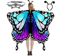 drburpily Costume d'aile de papillon doux et léger pour le jeu de rôle. Vous pouvez devenir vous-même un papillon en fleurs. Nouvelle cape papillon, tapez+1, 【168X135cm】