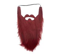 drburpily Ensemble de fausses barbes élastiques pour déguisement de fête, Père Noël, Noël, hommes et enfants, fournitures cosplay, taille 40 cm x