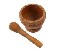 drburpily Ensemble mortier et pilon en bois compact et facile à nettoyer, multifonctionnel, pour ail et épices. Bol ergonomique. Manuel d'utilisation inclus.