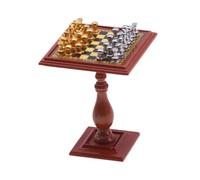 drburpily Jeu d'échecs Miniature pour Maison de poupée - Montage Facile et - Idéal pour Les Amateurs de Jeux et Les collectionneurs - Coffret d'échecs
