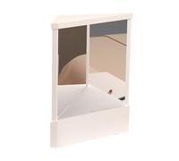 drburpily Miroir de courtoisie non inversé, miroir de maquillage à image réelle pour la modélisation et la beauté, véritable miroir - Miroir non inversé à image réelle, blanc, 14 * 17cm