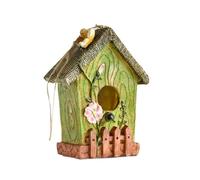 drburpily Nichoir décoratif d'extérieur au Charme Rustique, Un véritable trésor pour Les Amoureux des Oiseaux. Solide et indéformable, il trouvera sa Place, Vert
