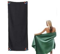 drburpily Serviette de bain, serviette de plage surdimensionnée, microfibre magnétique, sauna, séchage extra-large pour les voyages, la natation, Noir, 190 * 76