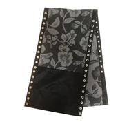 drburpily Tissu de rechange universel facile à nettoyer pour fauteuils inclinables et chaises longues, offrant des solutions d'assise estivales en tissu pour, imprimé à fleurs noires, 160 x 43 cm