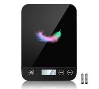 Drcowu Balance de Cuisine Numérique 10kg, Balance Alimentaire de Précision 1g pour Cuisine, Pâtisserie, Keto et Préparation de Repas, Balance Gramme avec Écran LCD Rétroéclairé, Noir