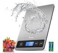 Drcowu Balance de cuisine numérique 15 kg pour la préparation des repas, Pèse alimentaire électronique en Acier inoxydable avec précision de 1g, écran LCD, Fonction tare, g/kg/ml/lb/oz, Bouton tactile
