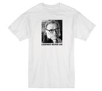 drdSED66DD Isaac Asimov Legends Never Die Foundation I, Robot Novel Author White T-Shirt White XL