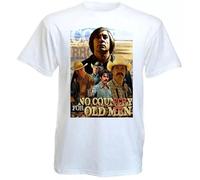 drdSED66DD No Country for Old Men v5 T Shirt Movie Poster Coen Brothers White S