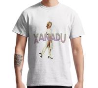 drdSED66DD Olivia Newton John Xanadu Roller Skating T-Shirt White XL