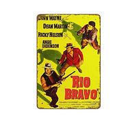 Dreacoss Affiche du film Rio Bravo - Plaque en métal - Décoration murale de style vintage - 140 mm x 200 mm