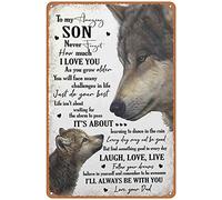 Dreacoss Plaque en étain avec inscription « I Love You Just do Your Best Laugh Love Live I'll Always be with You » - Superbe cadeau pour fils de la part de papa - Art rétro - 14 x 20,3 cm