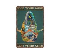 Dreacoss Plaque en étain « Lose Your Mind Find Your Soul » - Cadeau pour amateur de yoga - Affiche vintage - Décoration murale pour cuisine, jardin, salle de bain, ferme, maison, café, 20,3 x 30,5 cm