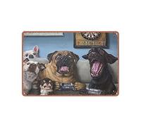Dreacoss Plaque en étain pour chien, jeux vidéo, joueurs, style rétro, décoration de ferme, maison, bar, restaurant, garage, 20,3 x 30,5 cm