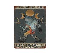 Dreacoss Plaque en métal, style rétro, affiche fantaisie, peinture en fer, et Into The Forest I Go to Lose My Mind, décoration murale, dimensions : 30,5 x 40,6 cm