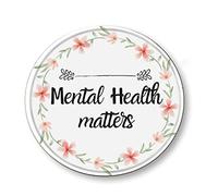 Dreacoss Plaque ronde en métal - Mental Health Matters - Plaque ronde vintage en métal - Décoration murale pour bar, pub, cave, cuisine, maison - 30,5 x 30,5 cm
