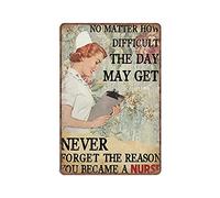 Dreacoss Poster d'infirmière - Décoration d'intérieur - Cadeau pour infirmière - Affiche vintage en métal - Plaque en fer - Plaque amusante pour cuisine, salon, garage, cadeau pour maman, papa, 20 x