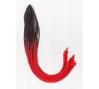 DreadLab - Lot de 10 dreadlocks synthétique torsadess à double extrémité (noir - rouge transitional)