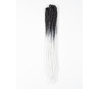 DreadLab - Lot de 10 extensions de dreadlocks synthétiques à double extrémité (noir et blanc)