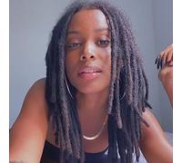 Dreadlock Extensions Human Hair 12 Inch 0.4cm Thickness 10 Strands Locs Extensions Real Human Hair, Natural Black for Women Men Kids Full Handmade Permanent Locs Can Be Dyed and Bleached