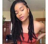Dreadlock Extensions Human Hair 12 Inch 0.6cm Width 60 Strands Locs Extensions Real Human Hair, Natural Black for Women Men Kids Full Handmade Permanent Locs Can Be Dyed and Bleached