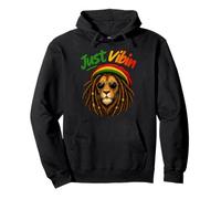 Dreadlocks Just Vibin Lion Reggae Vibes Rasta Sweat à Capuche