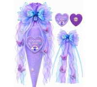 Dreaku Noeud Schultüte 60x20cm Fille Schulkind 2026 Papillons 3D