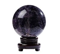 Dream Amethyst Crystal Ball with Stand Crystals Sphere Polished Quartz Crystal Stone Sphere for, Divination, Witchcraft,7cm/2.7in