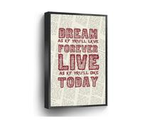 Dream As If Youll Live Forever Live As If Youll Die Today Canvas Print Inspirational Quote Wall Art(Unframed,16x24inch(40x60cm))