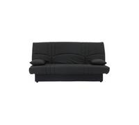 Canapé convertible clic clac 3 places - Tissu Noir - L 190 x P 92 cm - DREAM - Style Contemporain