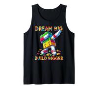 Dream Big Build Bigger Funny Blocks Bricks Master Builder Débardeur