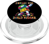 Dream Big Build Bigger Funny Blocks Bricks Master Builder PopSockets PopGrip pour MagSafe