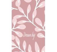 Dream big diario de tapa dura color rosa: contiene 130 páginas a raya, sueña en grande