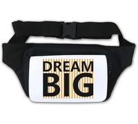 Dream Big Grey Line Art Sac banane Blanc