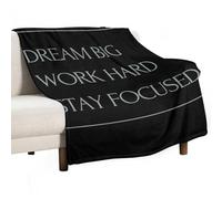 Dream Big Work Hard Couverture universelle avec citation de motivation quatre saisons pour canapé, chambre à coucher, couverture douce et légère 80 x 100 cm