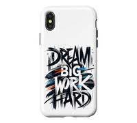 Dream Big Work Hard Graffiti Street Typographie Coque pour iPhone X/XS