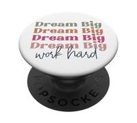 Dream Big Work Hard Retro Vintage Hommes Femmes Garçons Filles PopSockets PopGrip Adhésif