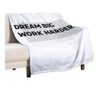 Dream Big Work Harder Couverture de motivation universelle quatre saisons pour canapé, chambre à coucher, couverture douce et légère 150 x 200 cm